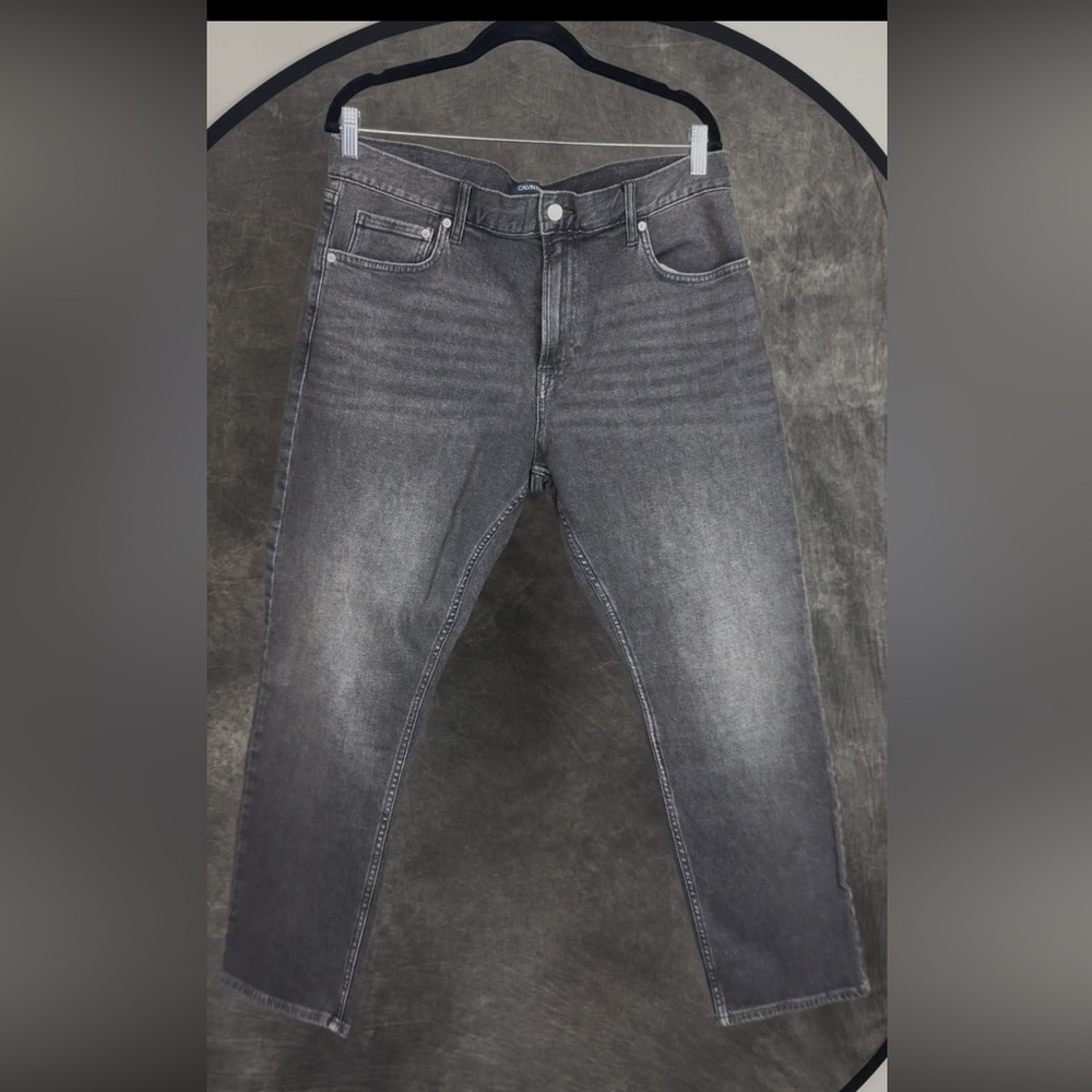 Calvin Klein Jeans CKJ 035 Straight 36x30 Washed Black Stretch Denim